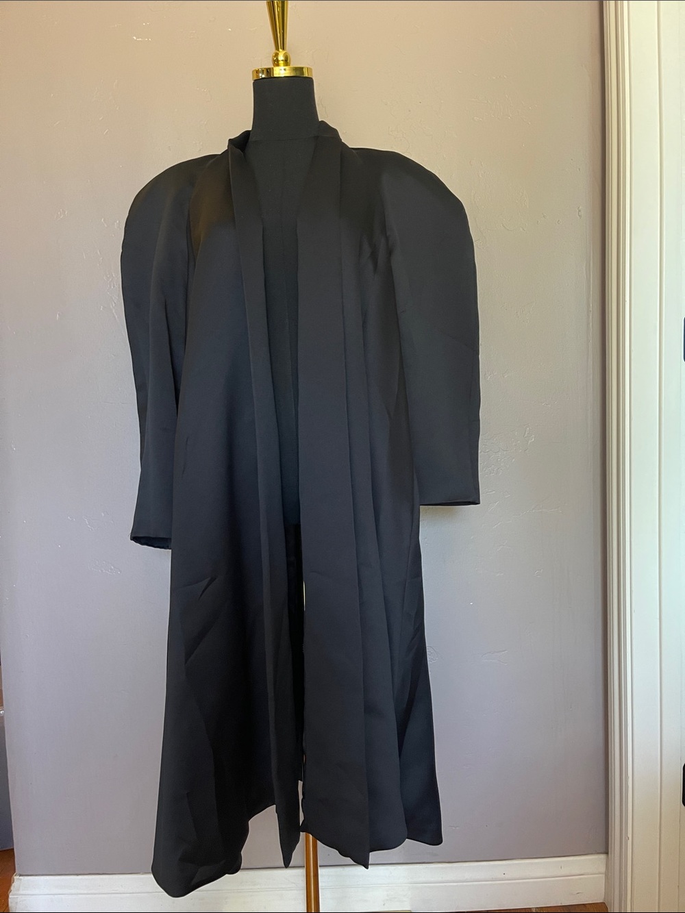 Vtg 80s Victor Costa Black Formal Evening Duster Jacket made in USA